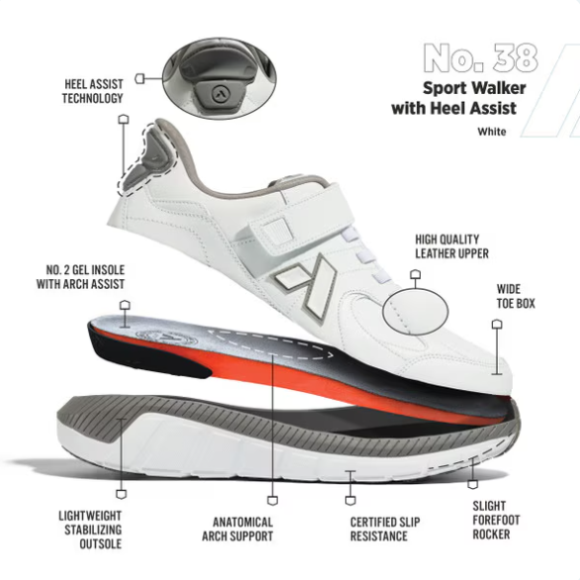 Anodyne No. 38 Men's Sport Walker w/ Heel Assist-White