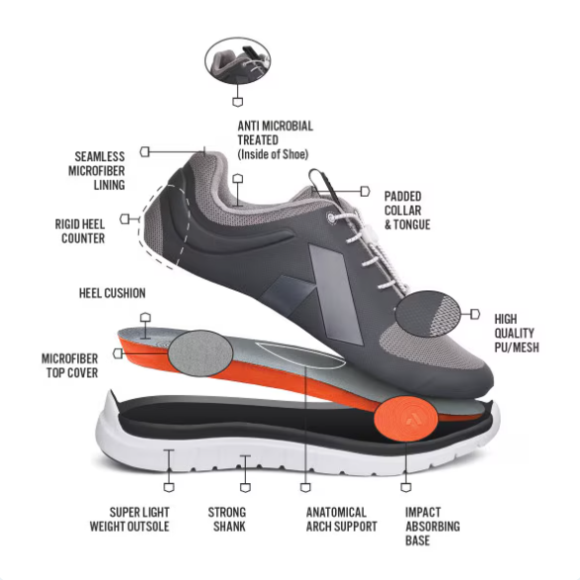 Anodyne No. 22 Men's Sport Runner-Grey Black