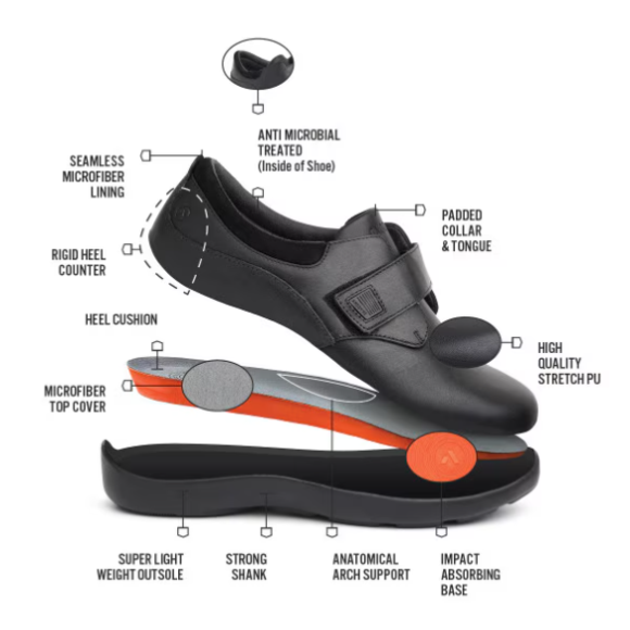 Anodyne No. 63 Women's Casual Comfort Stretch-Black Stretch