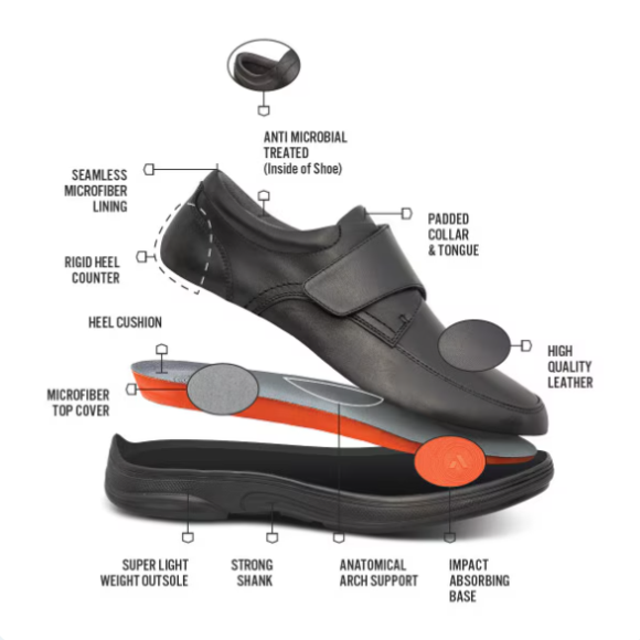 Anodyne No. 28 Men's Casual Oxford-Black